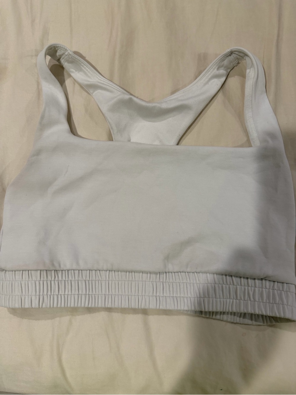 White Racerback Sports Bra - Comfortable Everyday Support